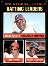 1971 Topps NL 1970 Batting Leaders - Rico Carty/Joe Torre/Manny Sanguillen