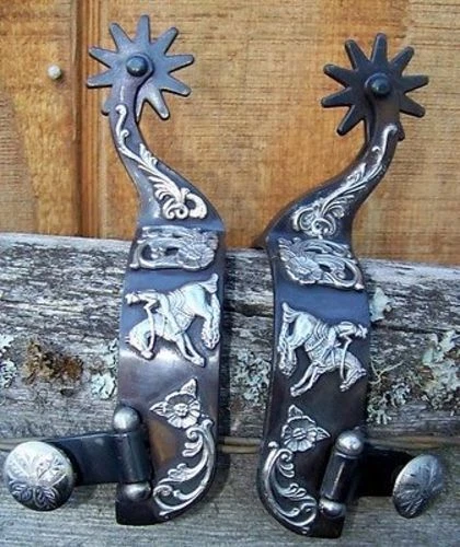 Spurs - Black Satin Floral Reining (Mens) - Image 1 of 1