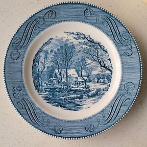 Currier & Ives - Old Grist Mill -10" Dinner Plates- Set of 8 - Royal China (LF)