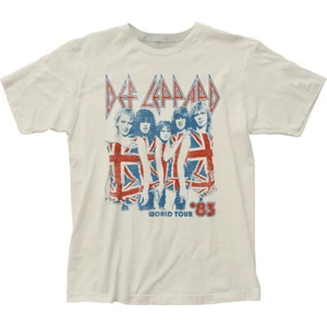 Def Leppard World Tour 83 T Mens T Shirt Rock and Roll Music Tee Vintage White - Picture 1 of 2
