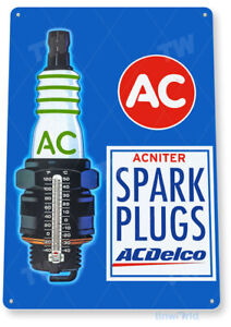 AC Spark Plug Sign, Garage Auto Shop Parts Tin Sign B541