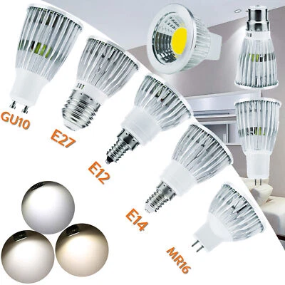 GU10 MR16 B22 GU5.3 E27 E14 Dimmable 6W 9W 12W LED Spot Light Bulb Lamp Bright - Image 1 of 4