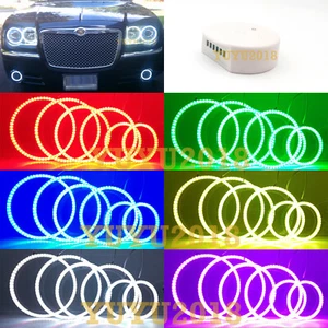 Anillos de halo LED Bluetooth RGB para Chrysler 300C 05-10 faro de coche luz antiniebla DRL - Imagen 1 de 12