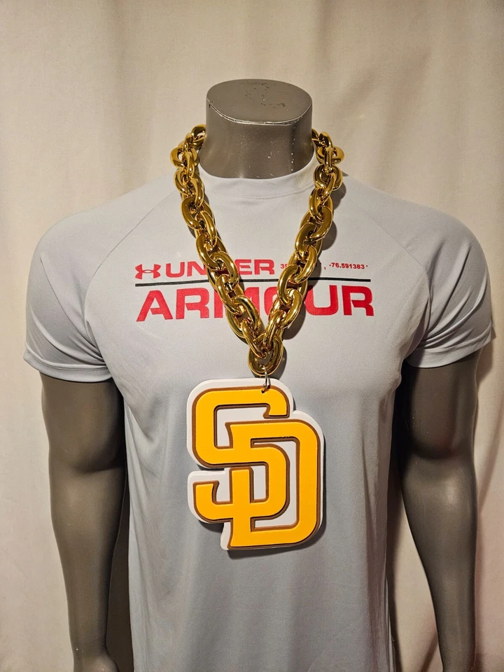 New San Diego Padres Fan Chain Necklace Foam FREE Shipping!! - Image 1 of 1