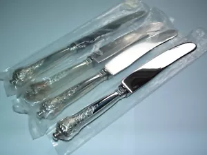 X4 Vintage Luncheon Knifes By A. Michelsen Sterling Silver Rosenborg 7.3” 340g - Picture 1 of 8