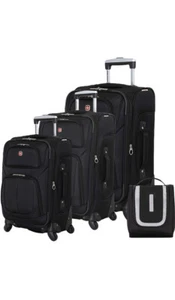 SWISSGEAR 6283 Exclusive Premium 3PC Spinner Luggage Set ,Black - Picture 1 of 7
