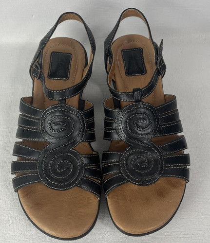 Clarks Artisan Strappy Pelle Nero Lea Rejoice Spin 8 M Comfort NUOVO DI ZECCA