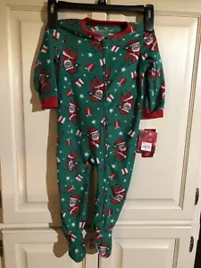 Urlaub Pyjama mit Füßen Santa Einteiler Kinder Größe 18 Monate Einzelhandel $ 20 (RD-23-141) - Bild 1 von 7
