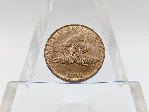1857 Flying Eagle Cent AU DETAILS! **Excellent Details, Fantastic Eye Appeal! #3 Cover