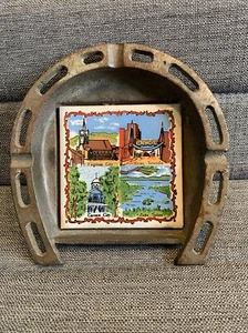 Vintage Horseshoe Shape Nevada Souvenir Cast Iron Metal Ash Tray - Picture 1 of 10