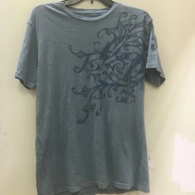 NUEVO CON ETIQUETAS Royal Underground Hombre Doble Cabeza Camiseta Azul S/S Bordado Algodón Talla M Foto 1 de 4