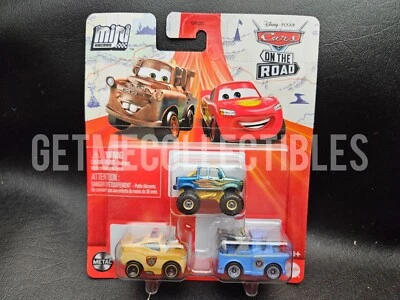 DISNEY CARS MINI RACERS DEPUTY HAZZARD HAZARD PRESIDENT MATER 3 PACK SHIP $15+ - Image 1 of 2
