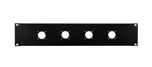 Cache rack 2U 19 pouces métal noir pour 4x Speakon femelle NEUF RK-2-L01 racks - Photo 1/10