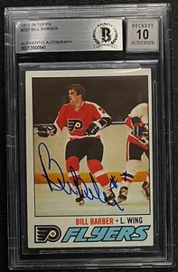 BILL BARBER SIGNED 1977-78 TOPPS FLYERS CARD BECKETT AUTO GRADE 10 541 - Bild 1 von 2