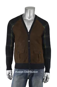 Ralph Lauren Purple Label marineblau Schottenmuster Kaschmir Wildleder Cardigan Pullover neu $ 2495 - Bild 1 von 5