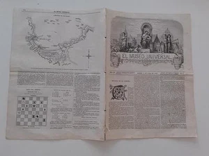 1866 El Museo Universal 22 Bombardeo de Valparaiso Plano Manuel Alfonso Martinez - Picture 1 of 1