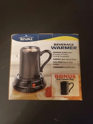 RIVAL Calentador de Bebidas Eléctrico 2 Piezas Negro Taza y Calentador Modelo BW8MW NUEVO EN CAJA Foto 1 de 2