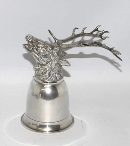Tazza con testa di cervo dorata interna Lutz & White argento 835 349 g. 15,5 cm - Foto 1 di 16