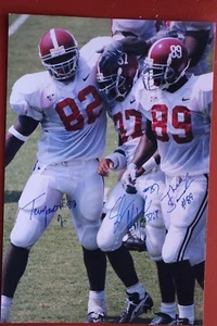 TERRY JONES JR. SHAUN ALEXANDER THEO SANDERS ALABAMA FOOTBALL SIGNED 8X10 PHOTO - Picture 1 of 1