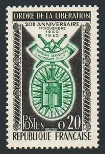 France 977 block/4,MNH.Michel 1325. Order of Liberation,20th Ann.1960. - Picture 1 of 1
