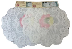 4 NOS Lace Doilies American Crafts Classic Collection VTG Pastel Flowers 14” F6 - Picture 1 of 9