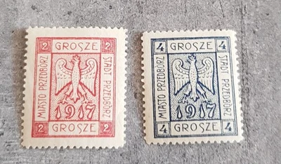 POLAND-1917-LOCAL ISSUE-PRZEDBORZ WW-I -2 VAL- MLH - Image 1 of 2