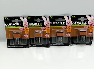 Batterie ricaricabili Duracell 9V PP3 NiMH 170mAh 6HR61 HR22 HR9V DC1604x4 - Foto 1 di 7
