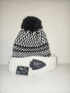 Authentic NWT New Era NFL Kansas City Chiefs Checker Sport Beanie Knit Pom Pom - Picture 1 of 4