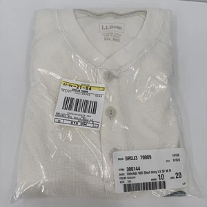 LL Bean Para Hombres 2XL Marfil Henley Manga Larga Desencogible Mini Waffle Tejido Nuevo con Etiquetas - Imagen 1 de 5