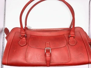Vtg 90s Y2K Dooney & Bourke Barrel Bag Red Leather - Picture 1 of 6