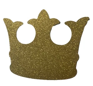 Kings Crown Die Cut Gold Paper Piece Handmade Scrapbooks, Cards Junk Journals - Picture 1 of 8
