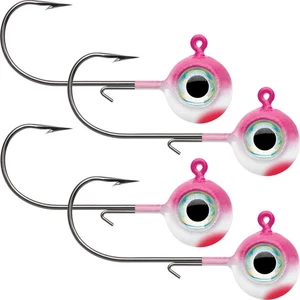 VMC Neon Moon Eye 1/8 Oz. 3D Holographic Jig - 4 Pack - Pink Pearl - Picture 1 of 1