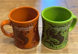 [Exc+5] Starbucks Logo Barista Reddish brown&Light Green Coffee Mug cup Limited - Picture 1 of 11