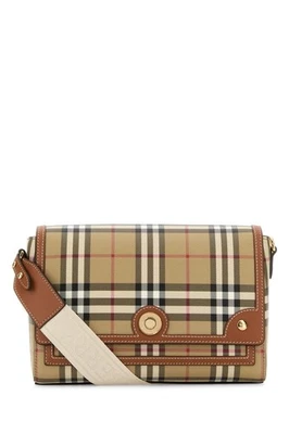 Bolso Bandolera Burberry Check Beige Marrón Lona Nuevo Foto 1 de 4
