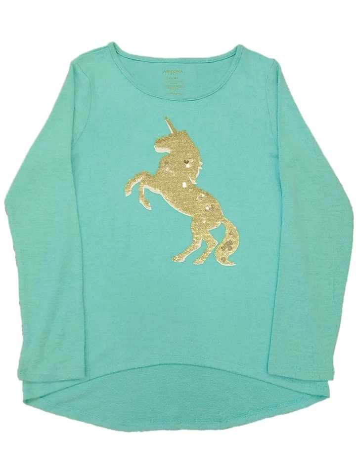 Suéter Top Unicornio Lentejuelas Azul y Dorado Niñas X-Grande 16 Foto 1 de 1