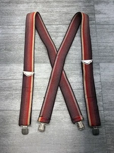 "De colección Tirantes Soportes Rayas Clip Abajo Rojo Plata H 1.5"" Ancho Años 80 Ajustable" - Imagen 1 de 15