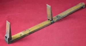 Antique Victorian Foot Measure Ruler George Barnsley & Sons Sheffield Wood Brass - Picture 1 of 16