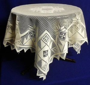 Edredón Country 40" X 40" Encaje Crudo Mantel Dormitorio Salón - Imagen 1 de 5