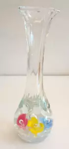 St. Clair Kunst Glas Briefbeschwerer 8" Vase Original Aufkleber - Bild 1 von 12