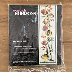 Monarch Horizons Tropical Fish Counted Cross Stitch Kit 6x24 CS34 1987 Vintage - Picture 1 of 4