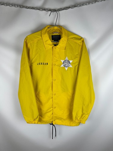 COACH Giacca da allenatore Air Jordan 23 Security rara gialla grande logo nike