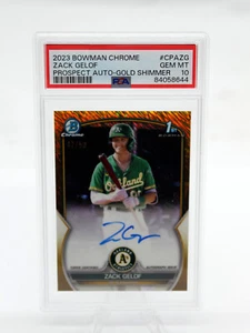 202 Bowman Chrome Zack Gelof Auto Gold Shimmer Oakland Athletics 42/50 - PSA 10 - Picture 1 of 4
