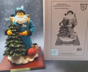 Vintage Christmas DETROIT PISTONS Santa Figurine 1st In Limited Series NBA New - Picture 1 of 9