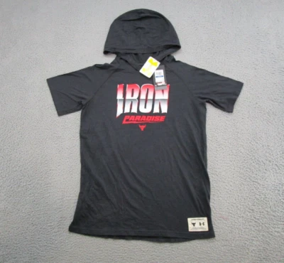 Under Armour UA Project Rock Iron Paradise Terry Short Sleeve Hoodie Youth XL - Image 1 of 4
