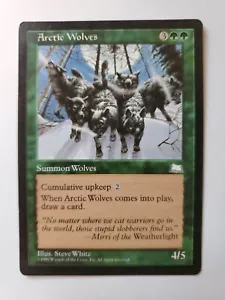 MTG Magic The Gathering Card Arctic Wolves Summon Wolves Green Weatherlight - Picture 1 of 2