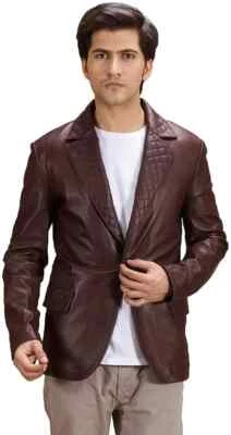 Handmade Men's Burgundy Suede Blazer Soft Sheepskin Blazer Coat Stylish Formal - Image 1 of 4