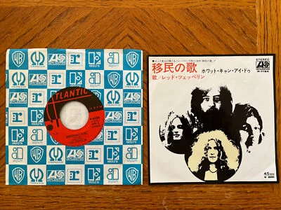 Led Zeppelin 45 RPM Atlantic P-115 Hey Hey What Can I Do Immigrant Song Japan - Image 1 of 4
