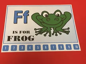 Letter F Frog - Number Sequencing Puzzle, numbers 1-10 Laminated - Picture 1 of 2