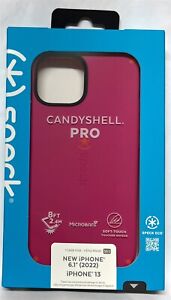Funda Speck CandyShell Pro para iPhone 14/iPhone 13, rosa digital/rojo energía