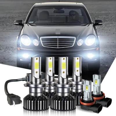 For Mercedes-Benz E350 E320 E550 6pcs LED Headlight & Fog Light Bulbs Kit - Image 1 of 4